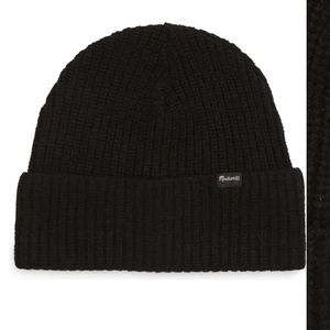 madewell black chunky wool cuff beanie